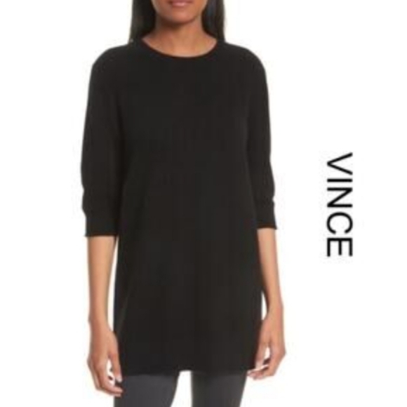 VINCE Elbow Sleeve Cashmere Tunic - Picture 2 of 9